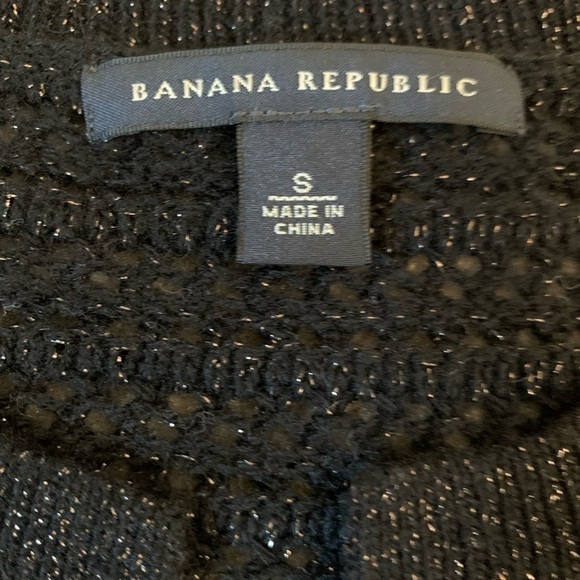 Banana Republic Women Open Front Cardigan Size Small Black Gold Shimmer - Picture 3 of 6